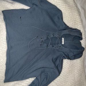 Cropped LA Hearts Blue Sweatshirt